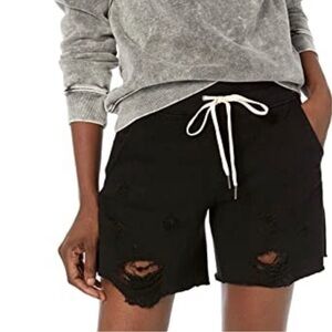 NWT n:PHILANTHROPY Coco destroyed distressed sweat shorts in vintage black Sz S